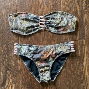 Camo Strapless Bikini Set